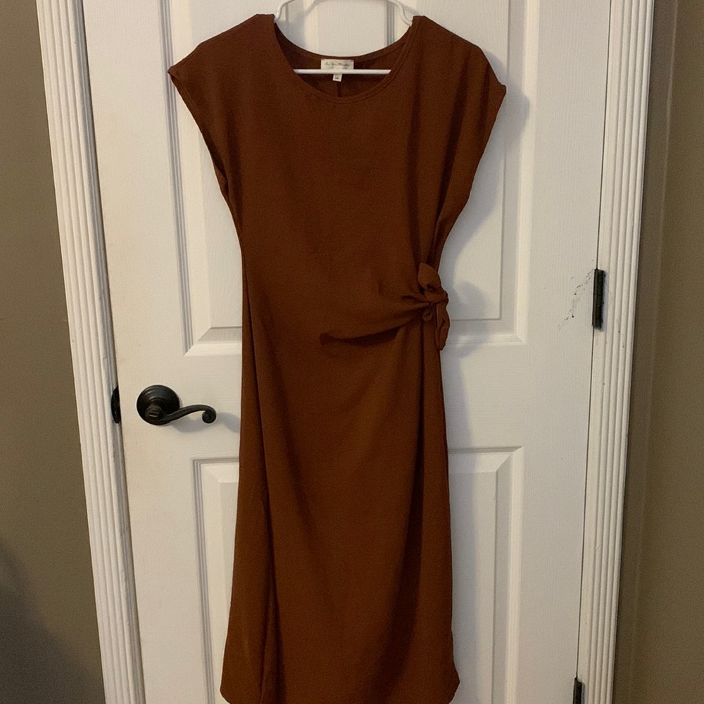 Rust dress with front tie